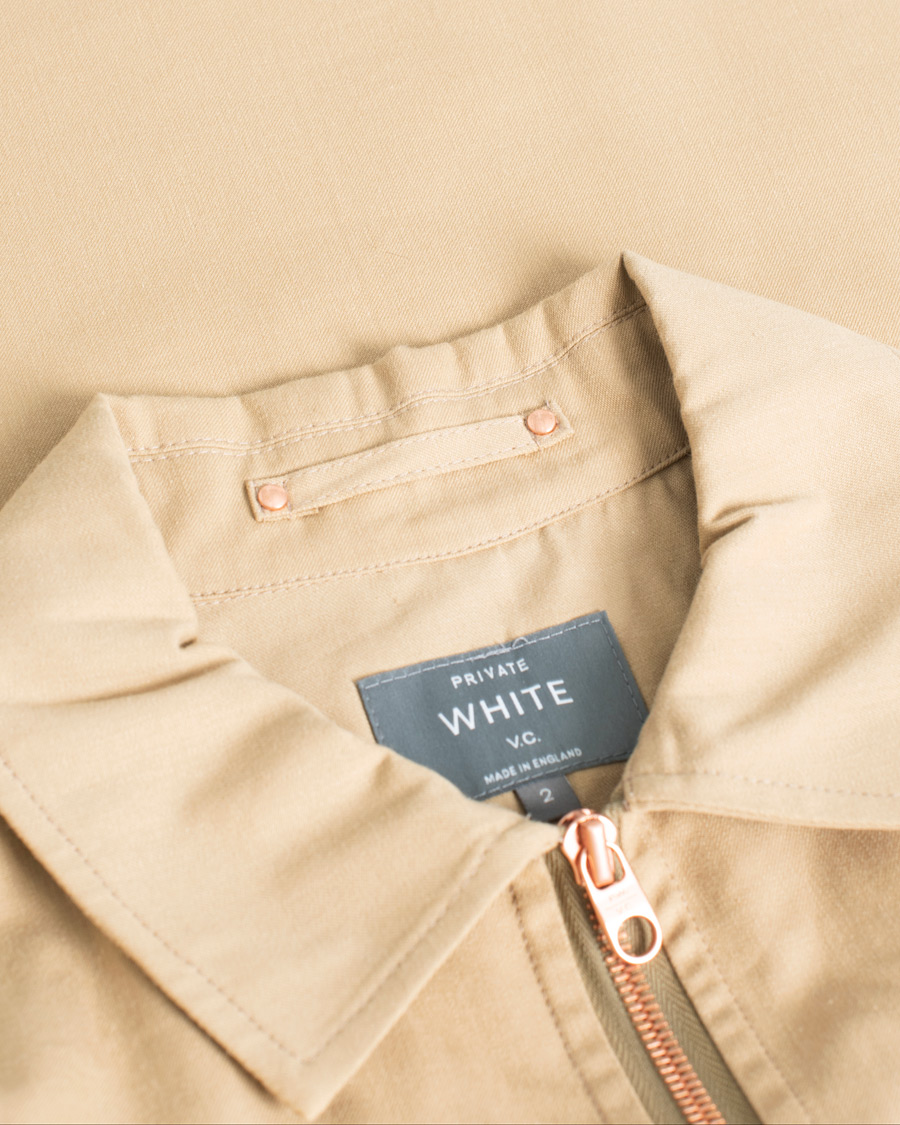 Herre | Private White V.C. Half Zip Pullover Sand | Pre-owned | Private White V.C. Half Zip Pullover Sand