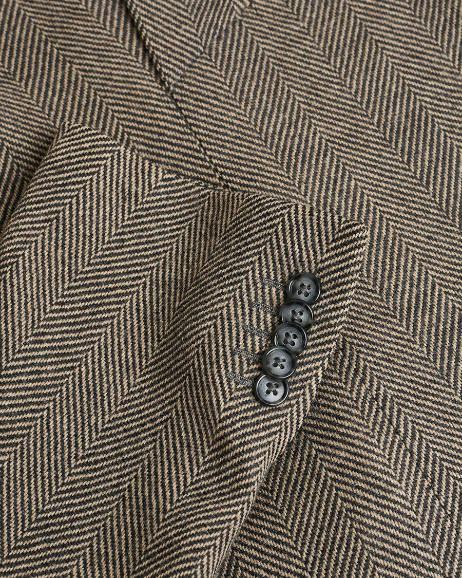 Herre | Pre-owned Jakker | Pre-owned | Corneliani Cashmere Blend Herringbone Coat Brown 46