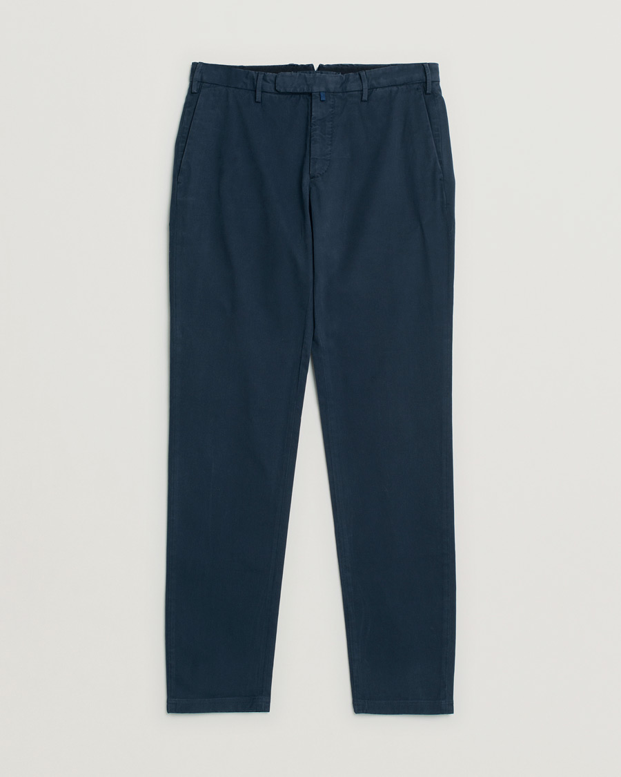 Herre | Incotex Slim Fit Cotton Stretch Chinos Navy | Pre-owned | Incotex Slim Fit Cotton Stretch Chinos Navy