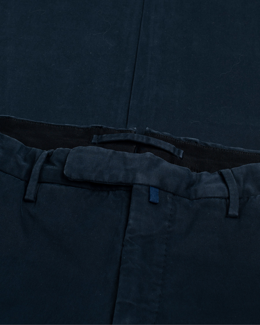 Herre | Incotex Slim Fit Cotton Stretch Chinos Navy | Pre-owned | Incotex Slim Fit Cotton Stretch Chinos Navy