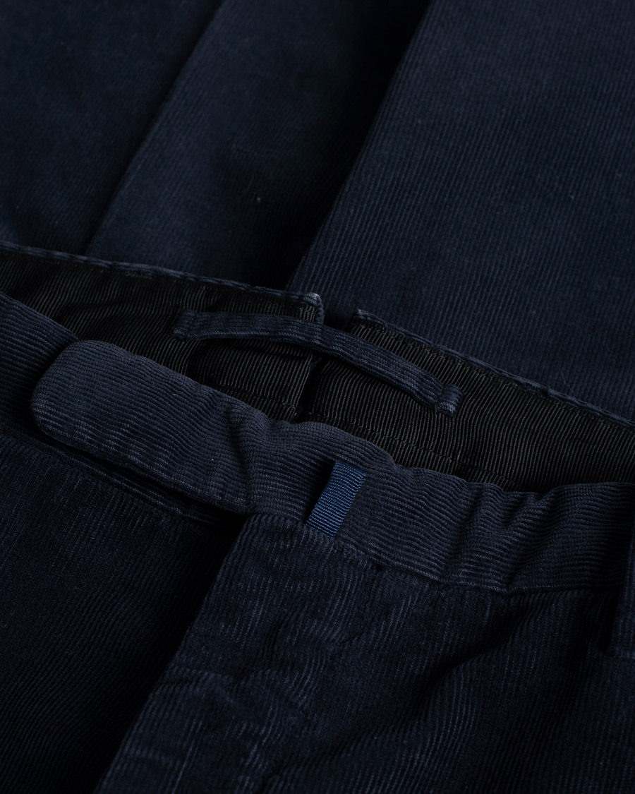 Herre | Bukser | Pre-owned | Incotex Slim Fit Soft Corduroy Trousers Navy