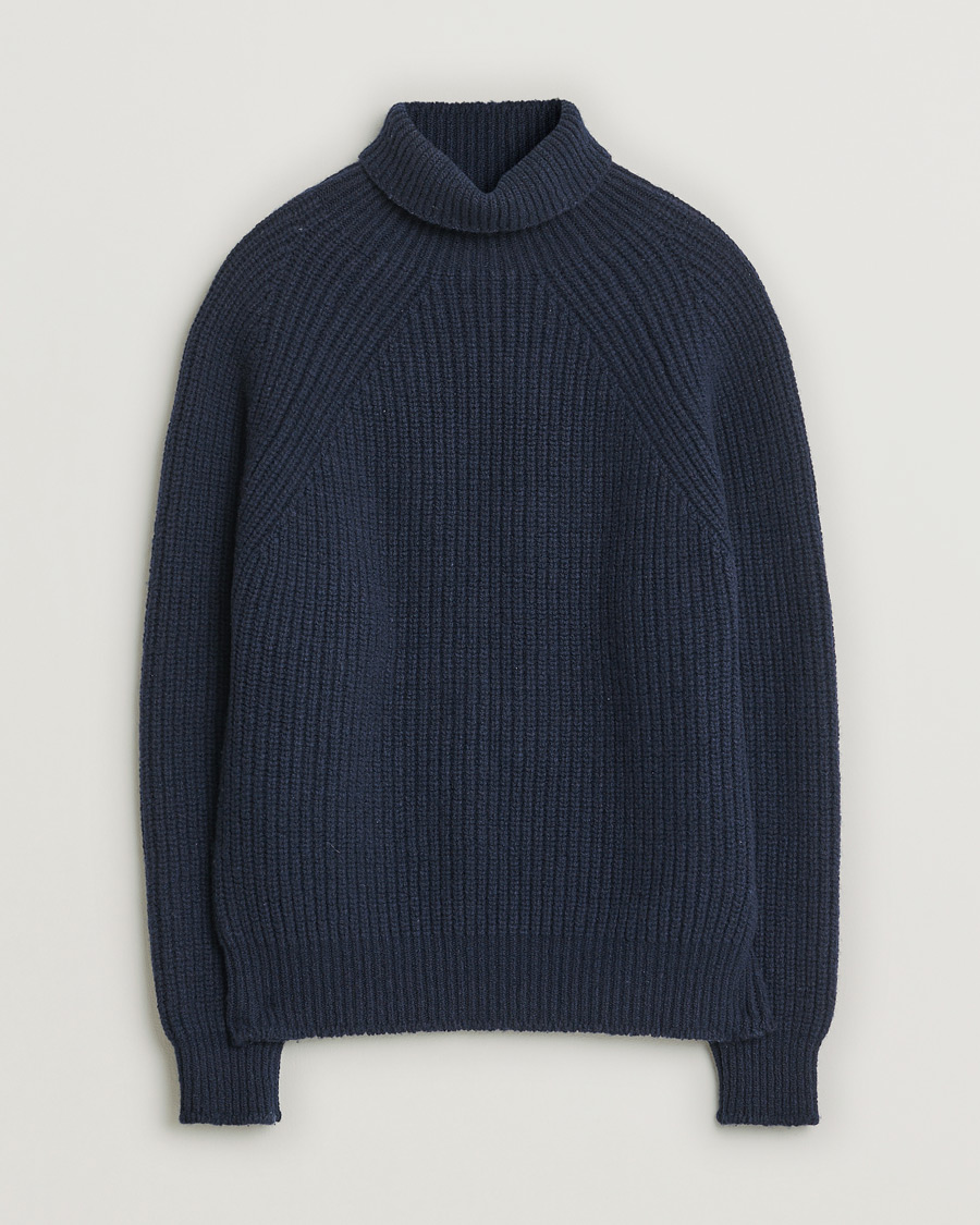 Herre | Inis Meáin Wool/Cashmere Boatbuilder Turtleneck Navy | Pre-owned | Inis Meáin Wool/Cashmere Boatbuilder Turtleneck Navy