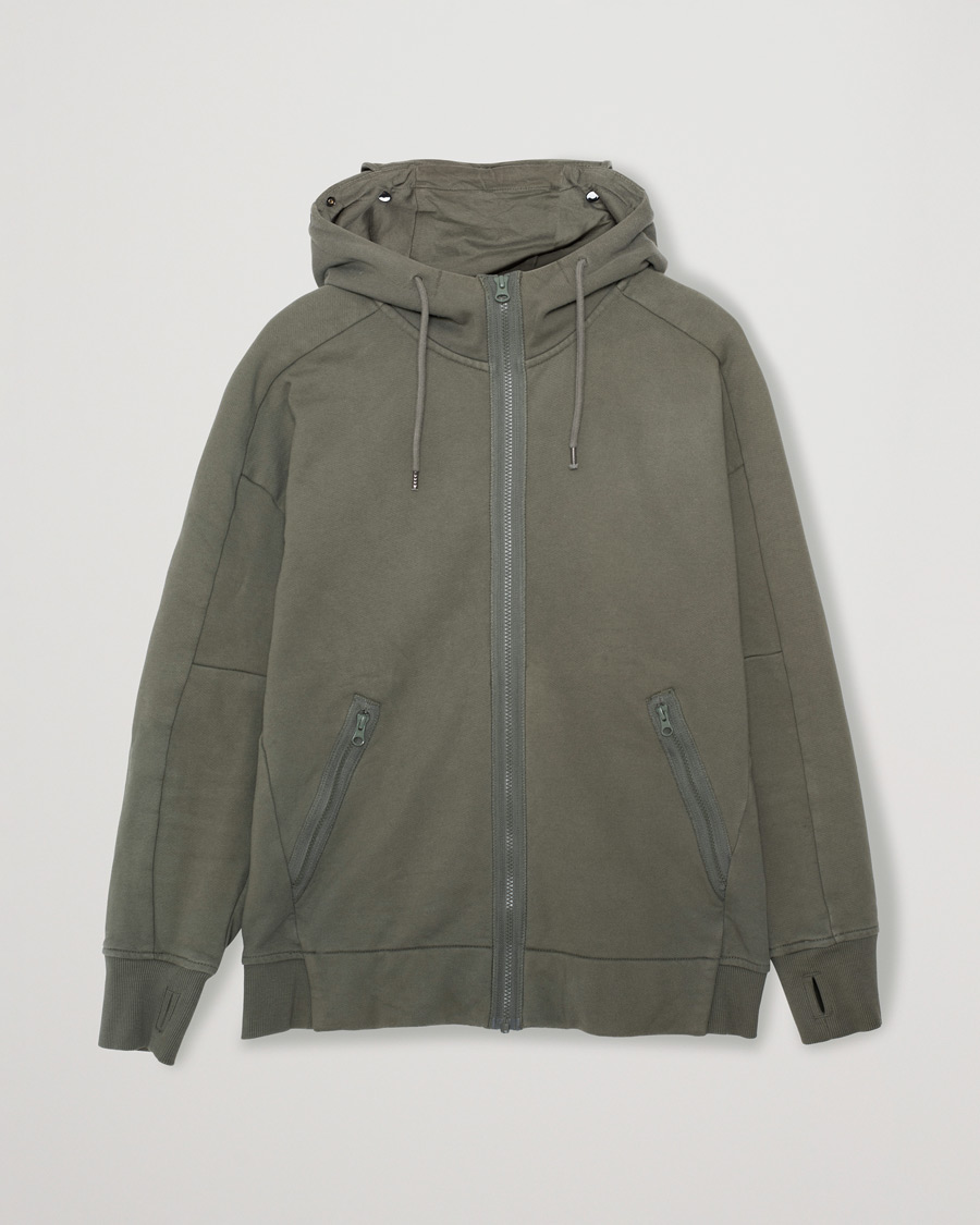 Herre | Gensere | Pre-owned | C.P. Company Diagonal Raised Fleece Full Zip Goggle Hoodie Green