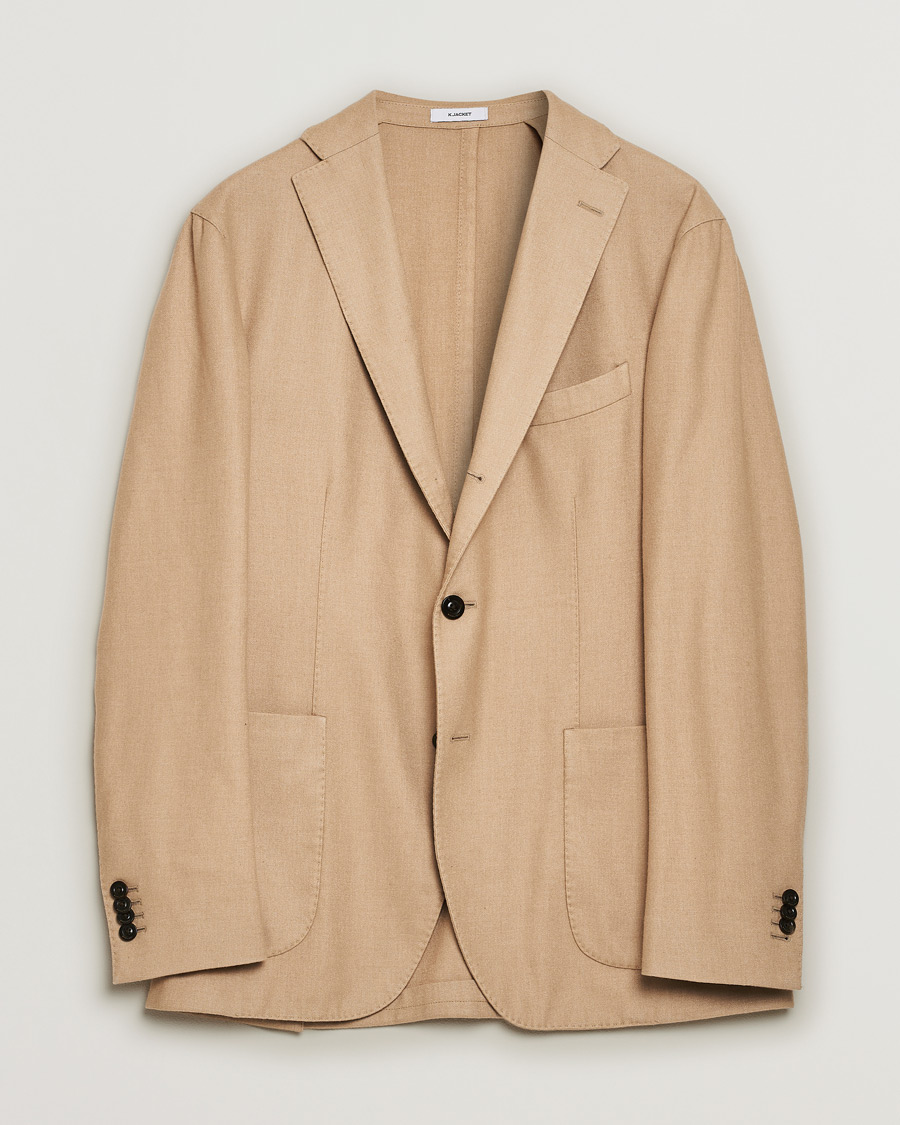 Herre | Boglioli K Jacket Dyed Flannel Blazer Beige | Pre-owned | Boglioli K Jacket Dyed Flannel Blazer Beige