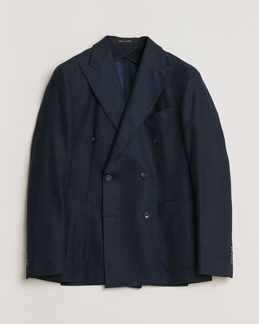 Herre | Pre-owned Dressjakker | Pre-owned | Rose & Born Flannel Double Breasted Blazer Navy 48