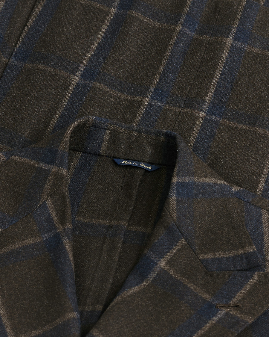 Herre | Pre-owned Dressjakker | Pre-owned | Gabo Napoli Checked Double Breasted Blazer Brown 48