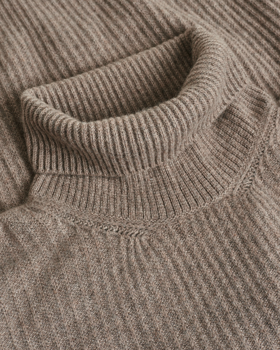 Herre | Pre-owned Gensere | Pre-owned | Valstar Ribbed Cashmere Rollneck Taupe L