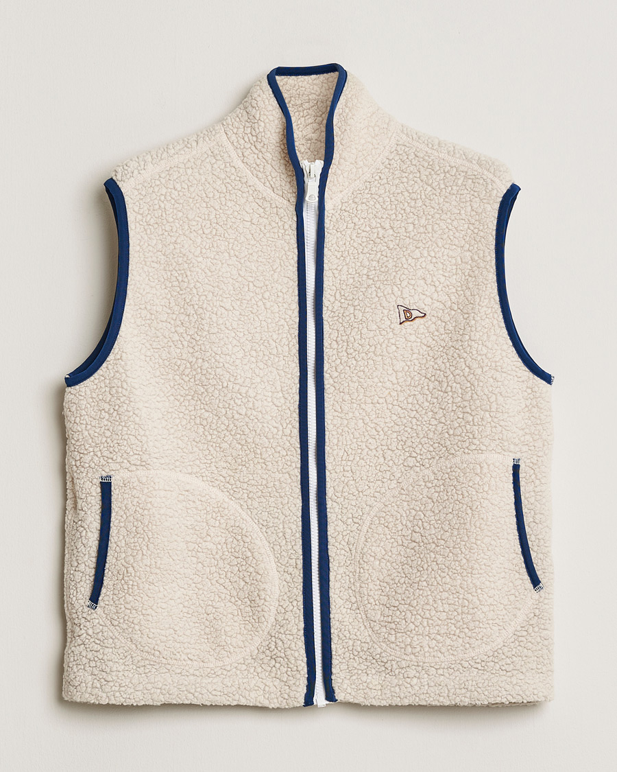 Herre | Pre-owned Jakker | Pre-owned | Drake's Zip Through Fleece Vest Ecru S