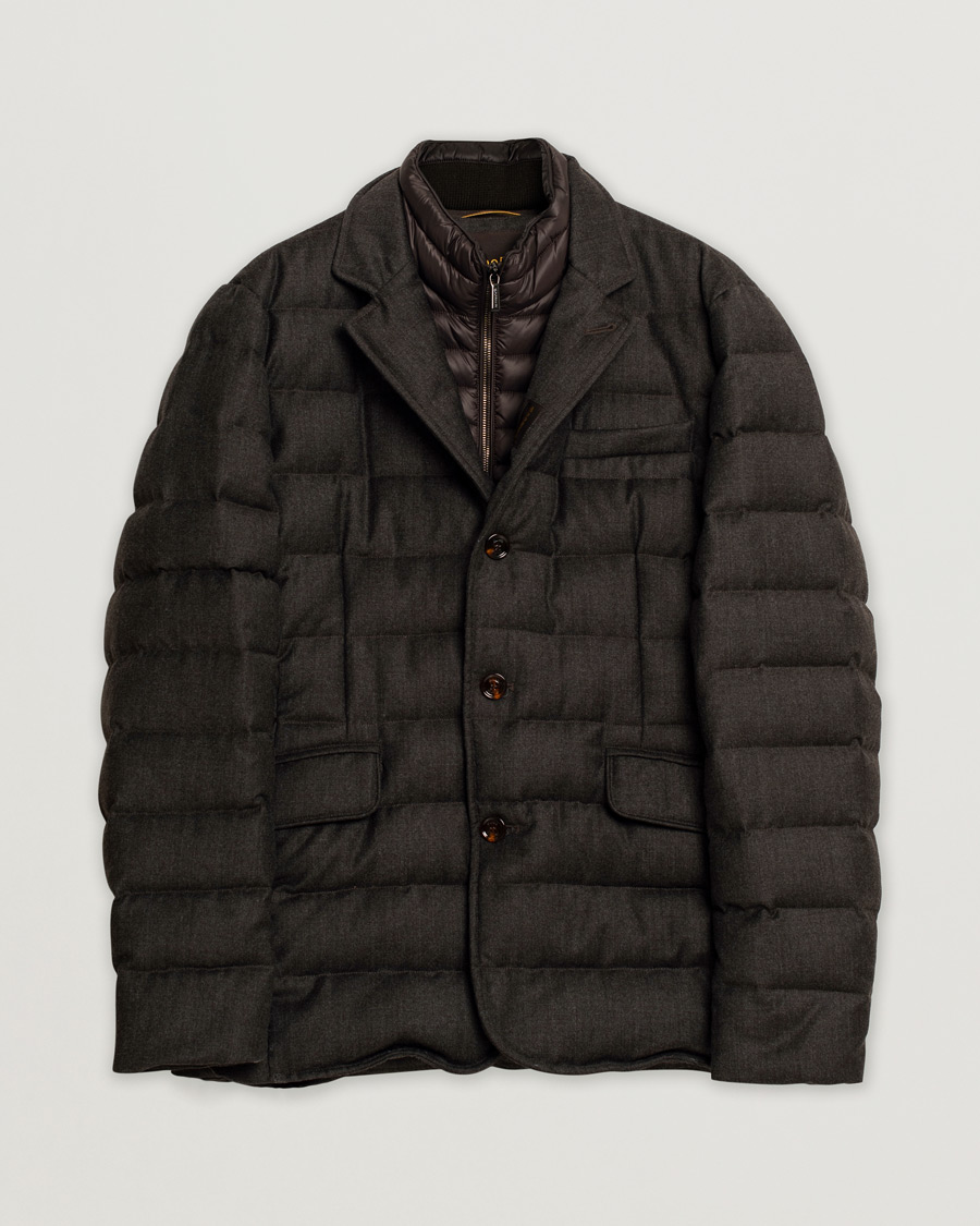 Herre | MooRER Nomos Wool Padded Jacket Brown 52 | Pre-owned | MooRER Nomos Wool Padded Jacket Brown 52