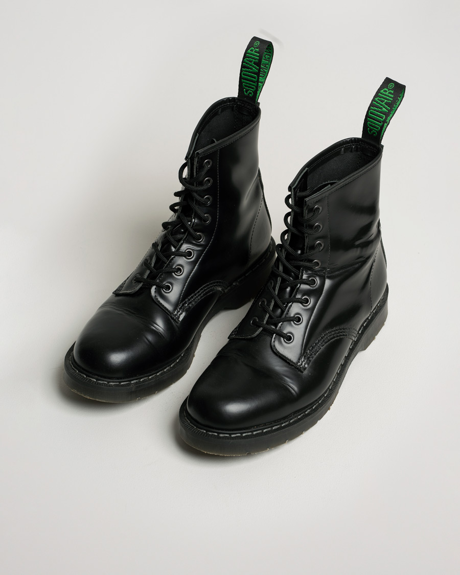 Herre | Solovair 8 Eye Derby Boot Black Shine | Pre-owned | Solovair 8 Eye Derby Boot Black Shine