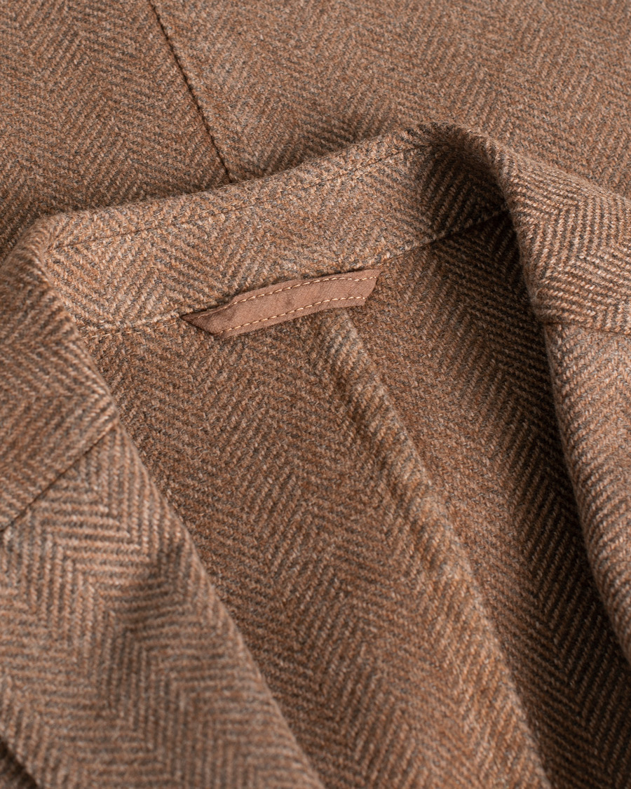 Herre | Pre-owned Dressjakker | Pre-owned | L.B.M. 1911 Herringbone Wool Blazer Brown 50