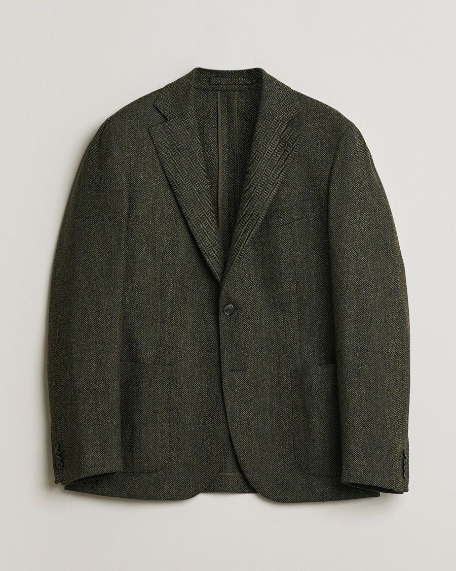 Herre | Pre-owned Dressjakker | Pre-owned | L.B.M. 1911 Herringbone Wool Blazer Green 52
