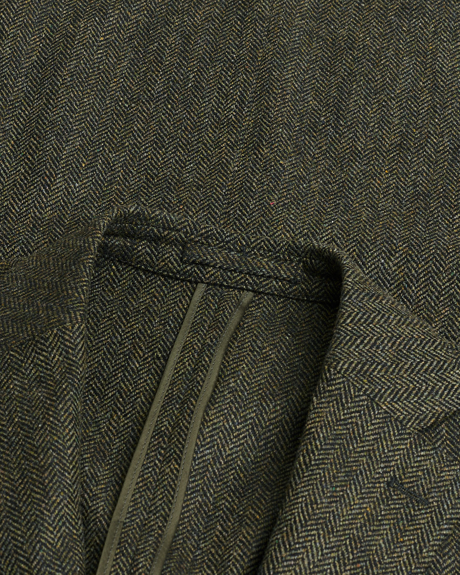 Herre | Pre-owned Dressjakker | Pre-owned | L.B.M. 1911 Herringbone Wool Blazer Green 52