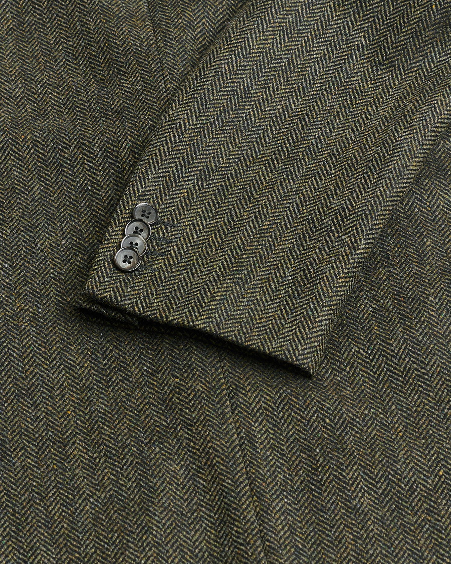 Herre | Pre-owned Dressjakker | Pre-owned | L.B.M. 1911 Herringbone Wool Blazer Green 52