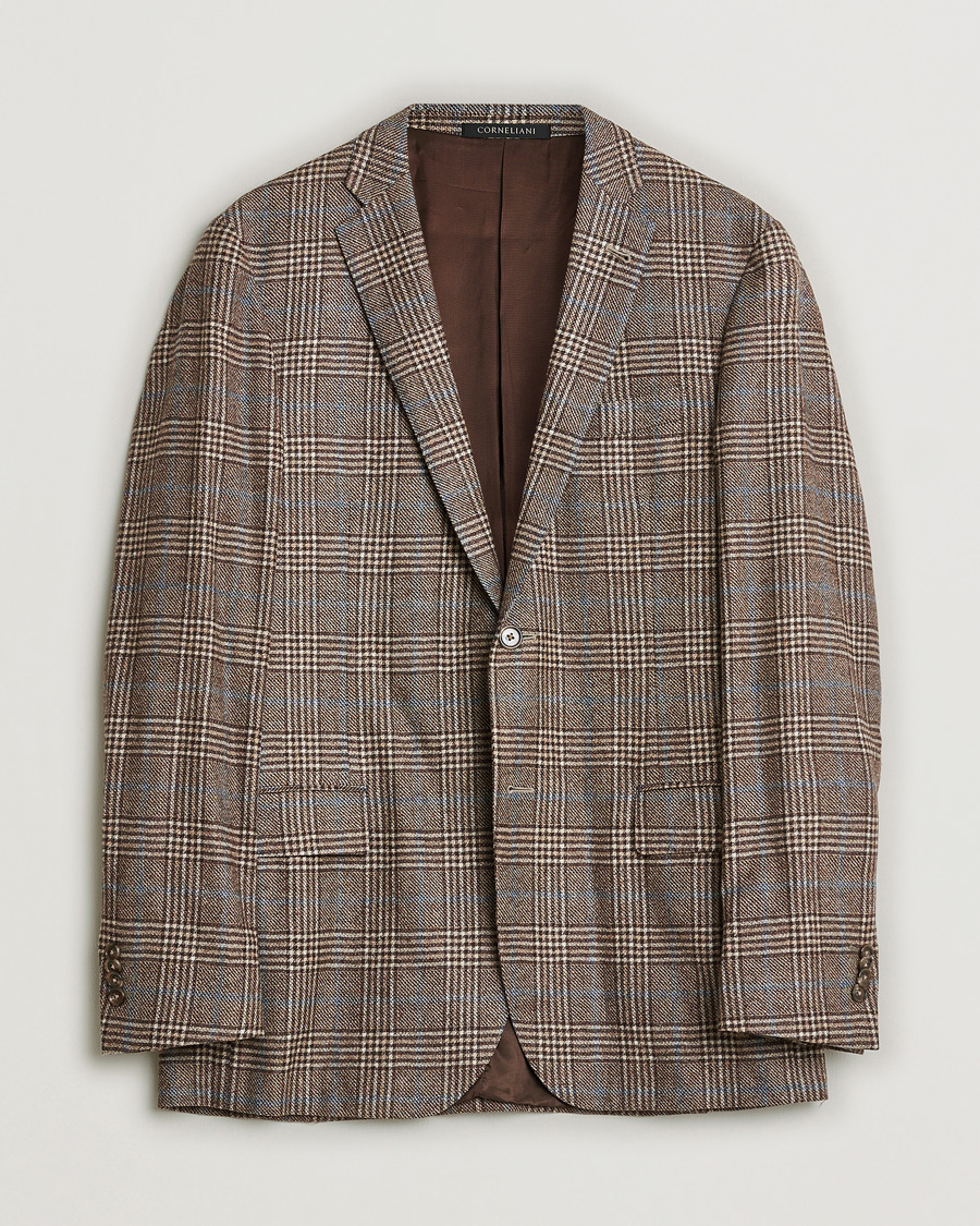 Herre | Pre-owned Dressjakker | Pre-owned | Corneliani Check Wool Blazer Brown 52