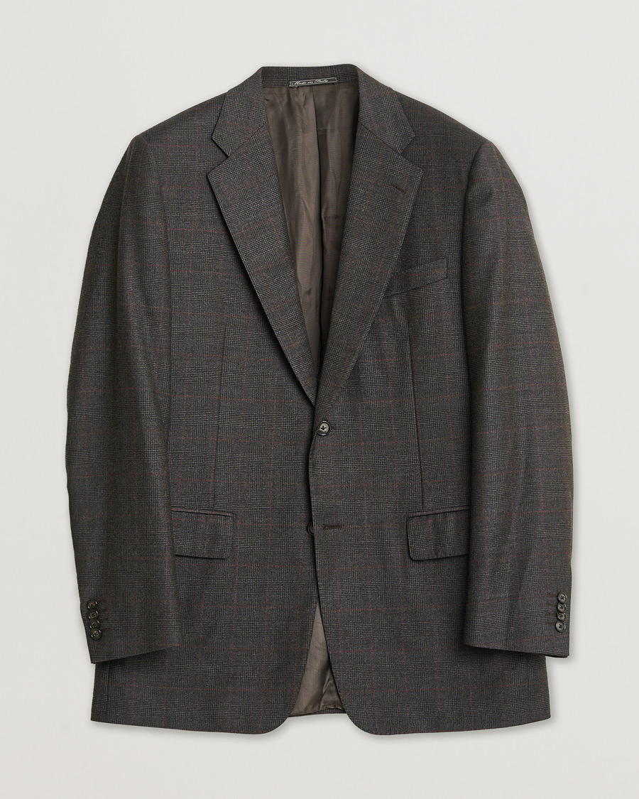 Herre | Pre-owned Dressjakker | Pre-owned | Corneliani Check Wool Blazer Brown 50