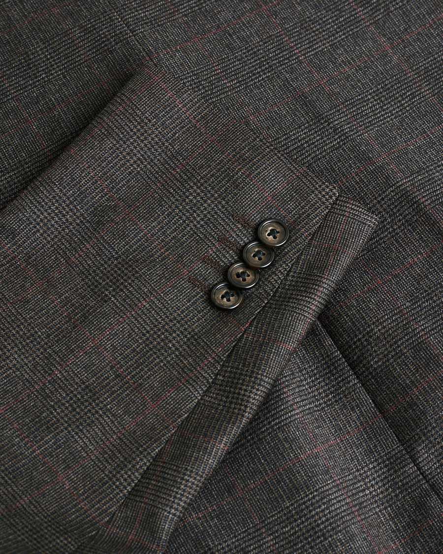Herre | Pre-owned Dressjakker | Pre-owned | Corneliani Check Wool Blazer Brown 50