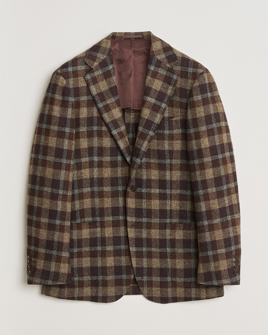 Herre | Pre-owned Dressjakker | Pre-owned | Ring Jacket Checked Wool Blazer Brown 50