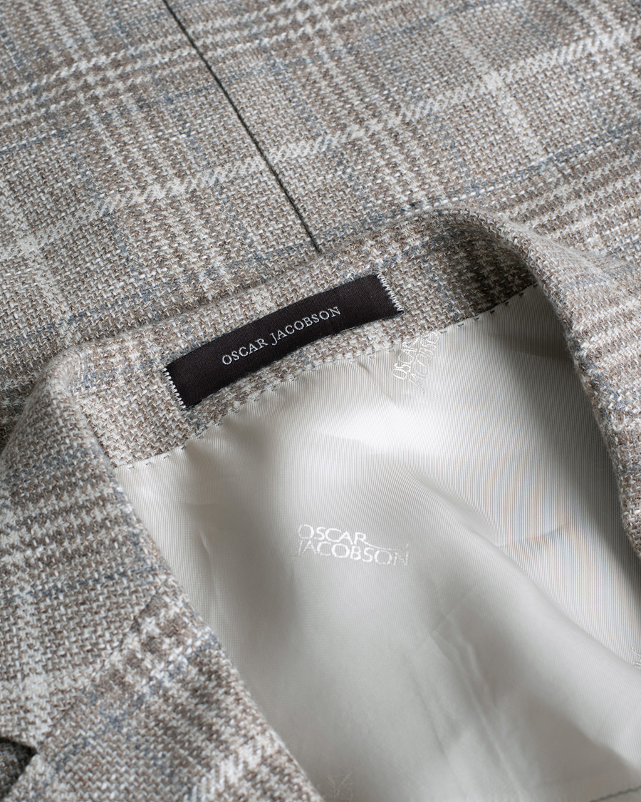 Herre | Dressjakker | Pre-owned | Oscar Jacobson Ferry Soft Checked Wool Blazer Beige