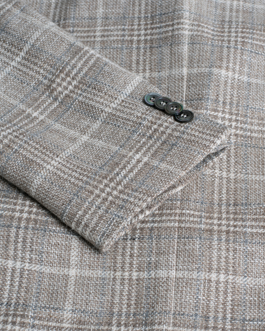 Herre | Dressjakker | Pre-owned | Oscar Jacobson Ferry Soft Checked Wool Blazer Beige