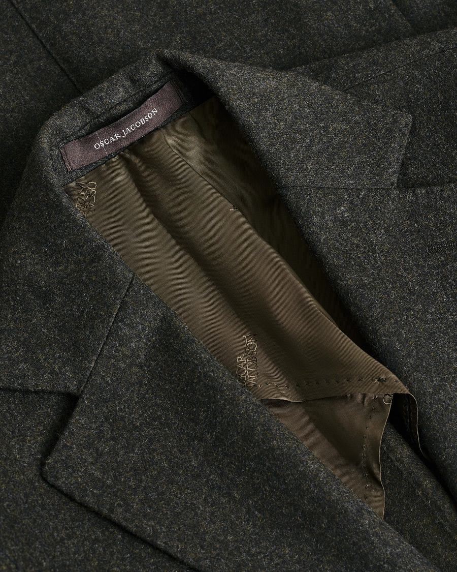 Herre | Pre-owned Dressjakker | Pre-owned | Oscar Jacobson Edgar Wool Flannel Blazer Brown 44