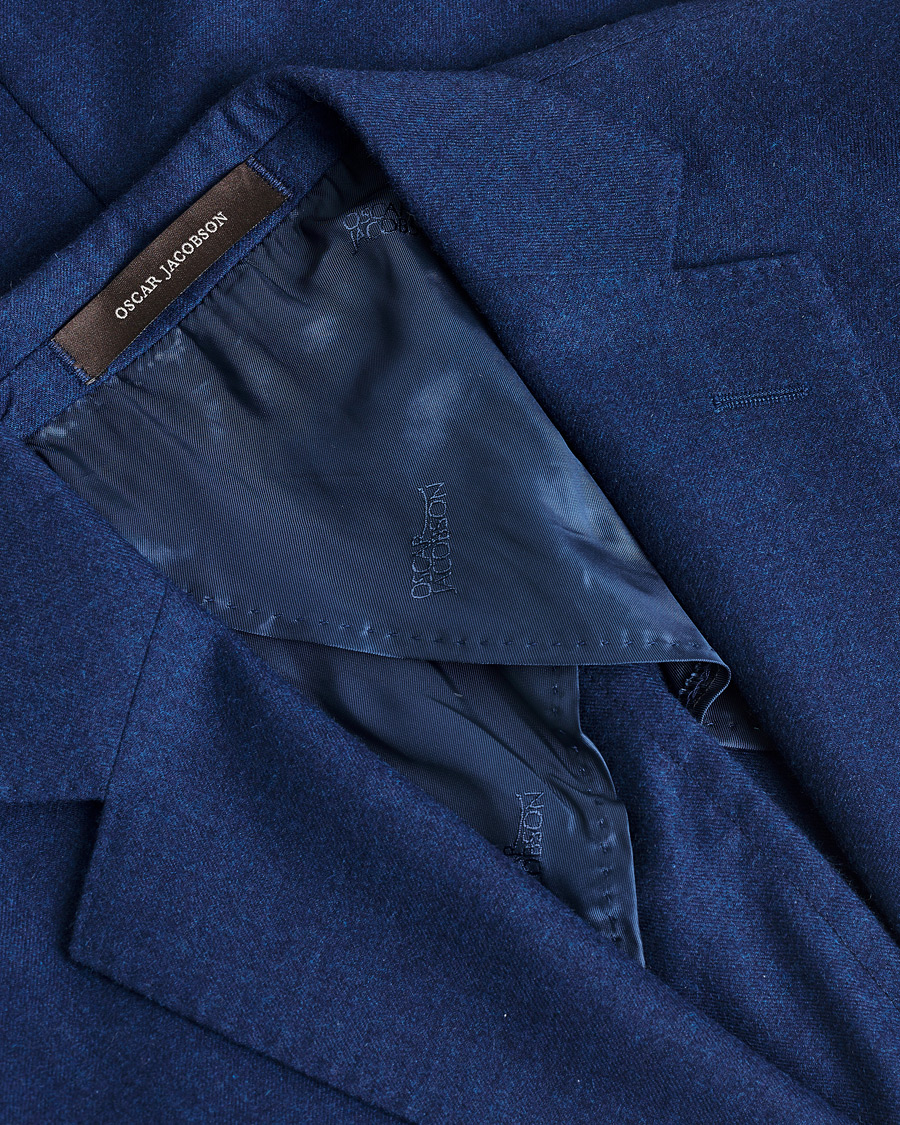 Herre | Pre-owned Dressjakker | Pre-owned | Oscar Jacobson Einar Cashmere Flannel Blazer Blue 44
