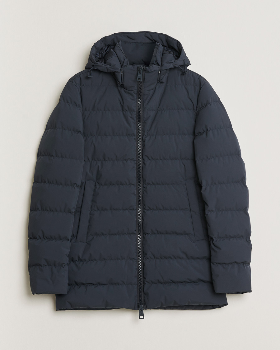 Herre | Pre-owned Jakker | Pre-owned | Herno Water Repellent Half Long Parka Navy 46