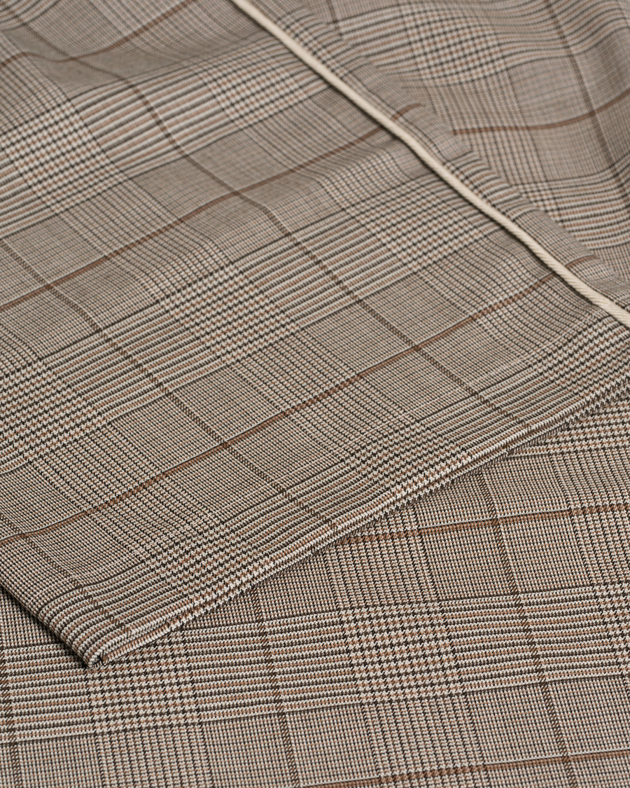 Herre | Drôle de Monsieur Wool Drawstring Trousers Brown Check | Pre-owned | Drôle de Monsieur Wool Drawstring Trousers Brown Check