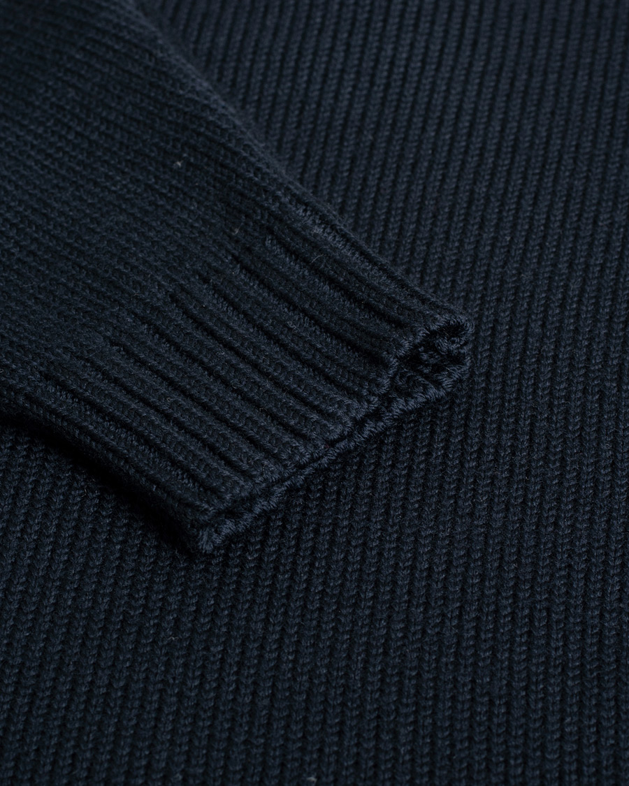 Herr |  | Pre-owned | Zanone Knitted Long Sleeve Polo Navy 48