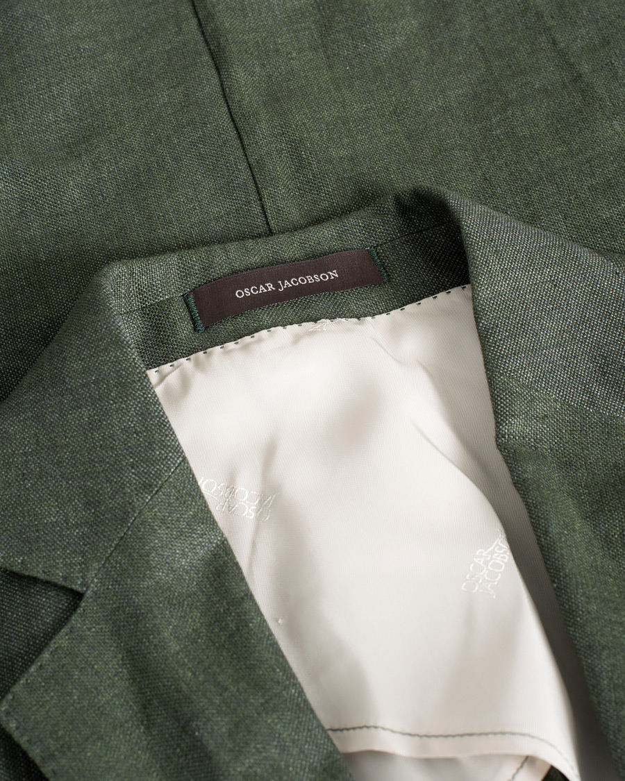 Herre | Dressjakker | Pre-owned | Oscar Jacobson Ferry Linen Suit Green 50