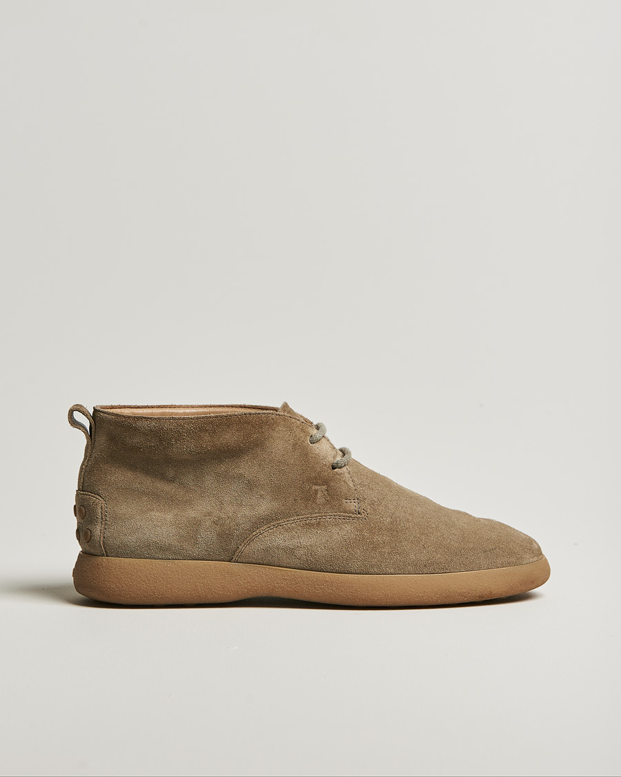 Herre | Tod's Gommino Chukka Boots Taupe Suede | Pre-owned | Tod's Gommino Chukka Boots Taupe Suede