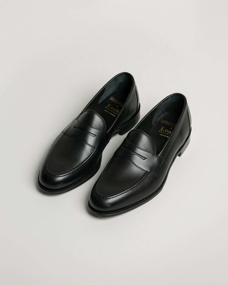 Herre | Loake 1880 Hornbeam Eco Penny Loafer Black | Pre-owned | Loake 1880 Hornbeam Eco Penny Loafer Black