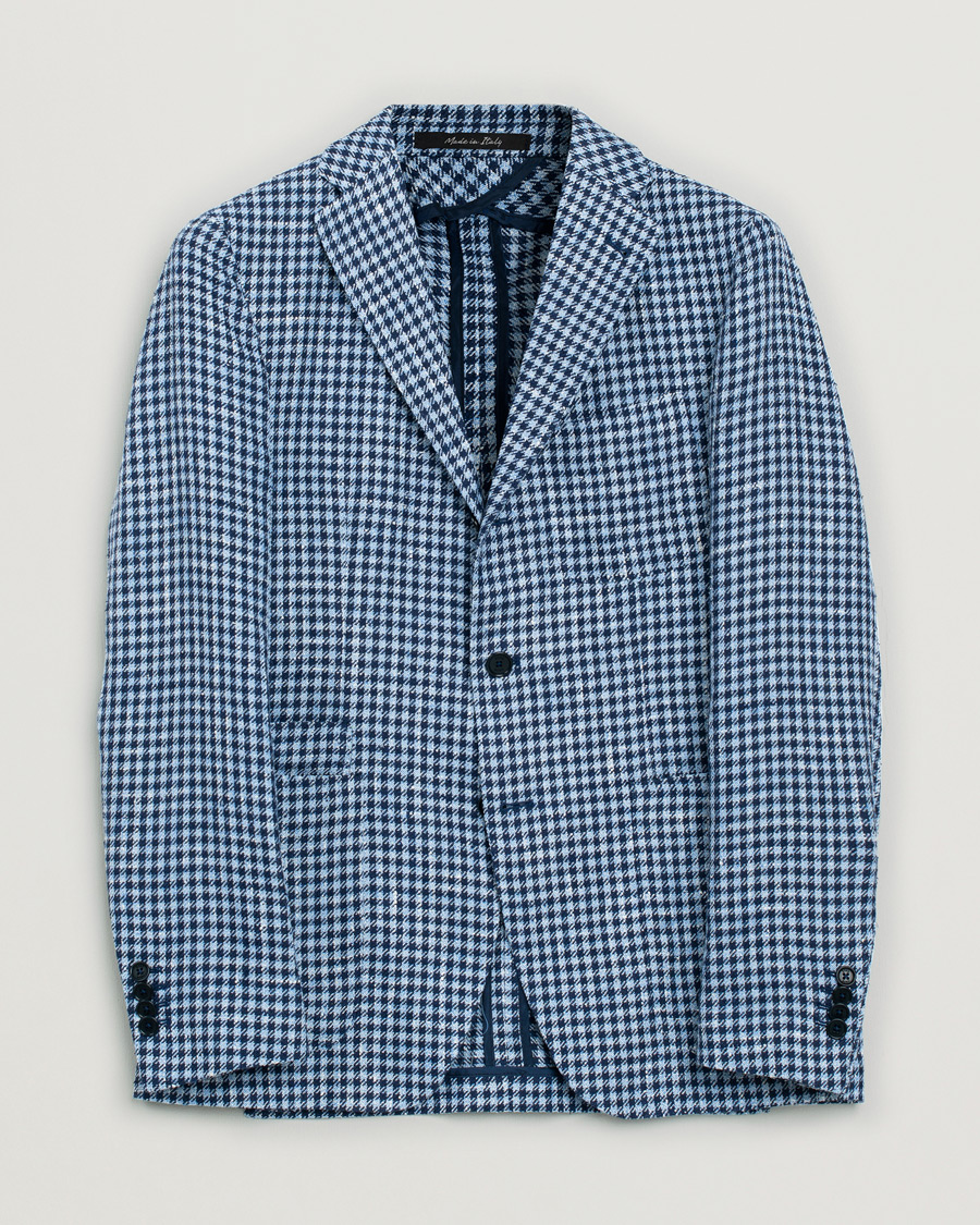 Herre | Rose & Born Silk/Linen/Cotton Blazer Blue 48 | Pre-owned | Rose & Born Silk/Linen/Cotton Blazer Blue 48