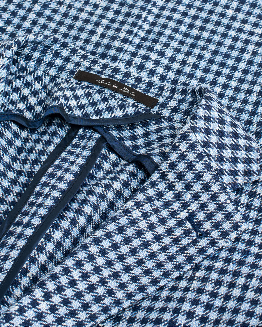 Herre | Rose & Born Silk/Linen/Cotton Blazer Blue 48 | Pre-owned | Rose & Born Silk/Linen/Cotton Blazer Blue 48