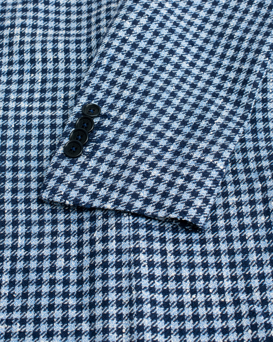 Herre | Rose & Born Silk/Linen/Cotton Blazer Blue 48 | Pre-owned | Rose & Born Silk/Linen/Cotton Blazer Blue 48