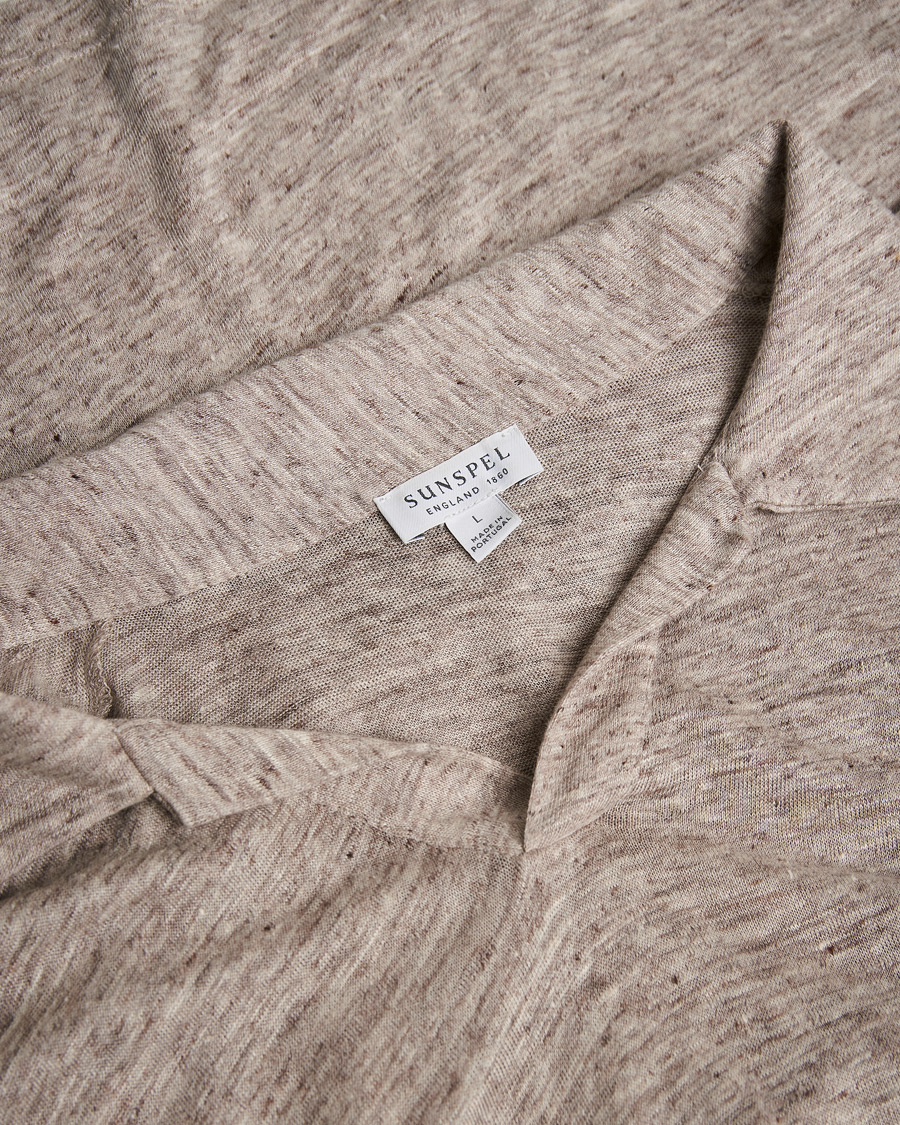 Herre | Pikéer | Pre-owned | Sunspel Linen Polo Shirt Oatmeal Melange