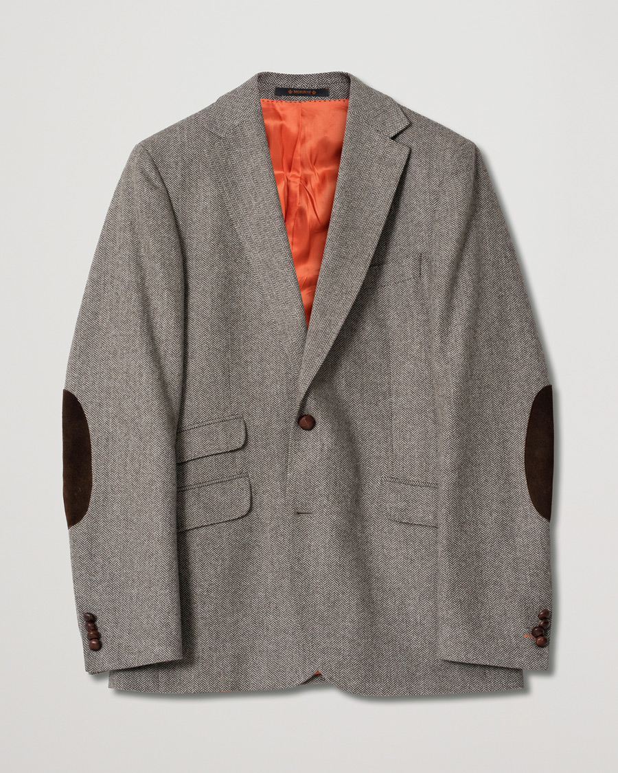 Herre | Dressjakker | Pre-owned | Morris Herringbone Wool Blazer Beige 50