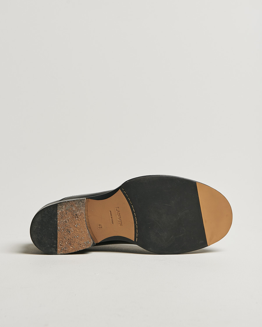 Herre | Lanvin Leather Derby Black Calf | Pre-owned | Lanvin Leather Derby Black Calf