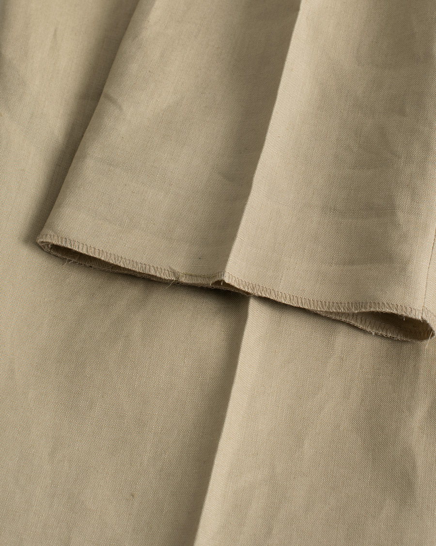 Herre | Beams F Pleated Linen Trousers Beige | Pre-owned | Beams F Pleated Linen Trousers Beige