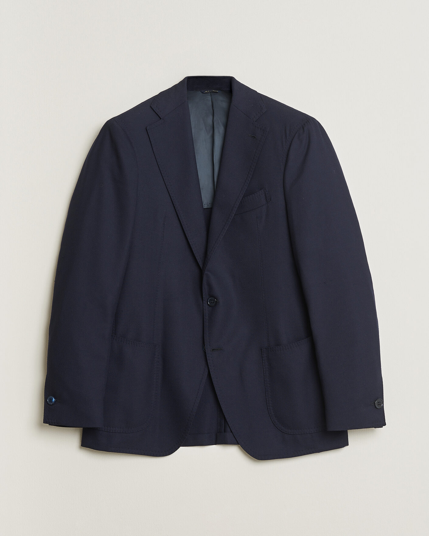 Herre | Pre-owned Dressjakker | Pre-owned | Gabo Napoli Navy Hopsack Wool Blazer 50