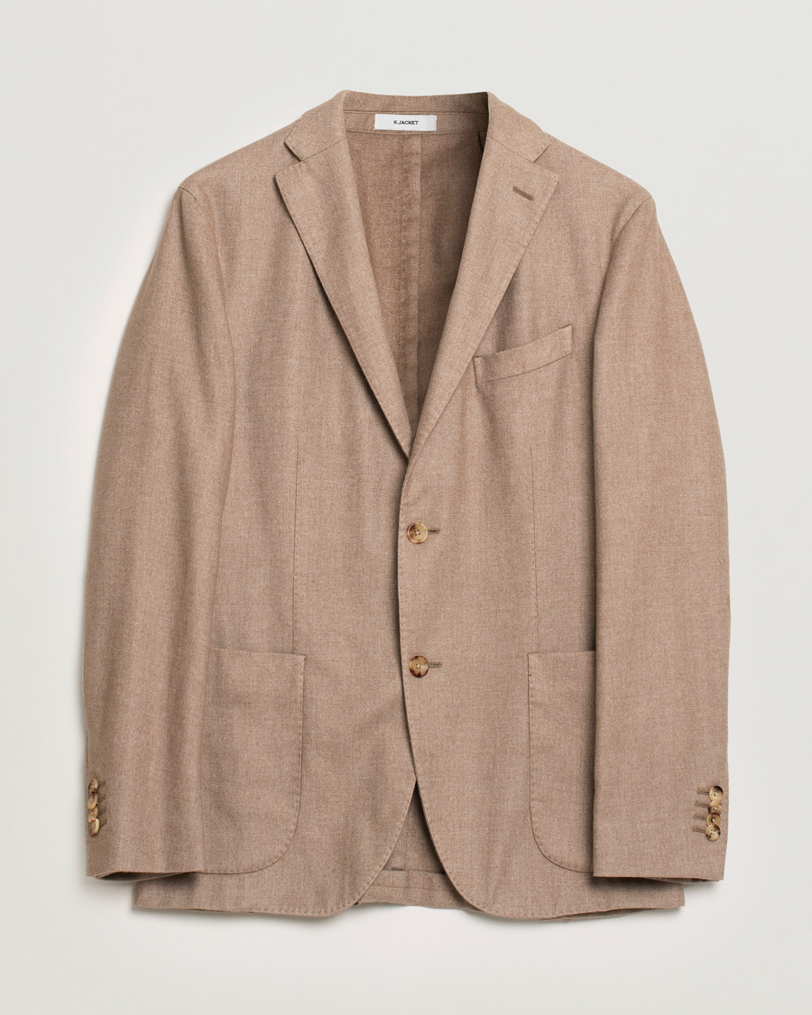 Herre | Boglioli K Jacket Cashmere Flannel Blazer Taupe 48 | Pre-owned | Boglioli K Jacket Cashmere Flannel Blazer Taupe 48