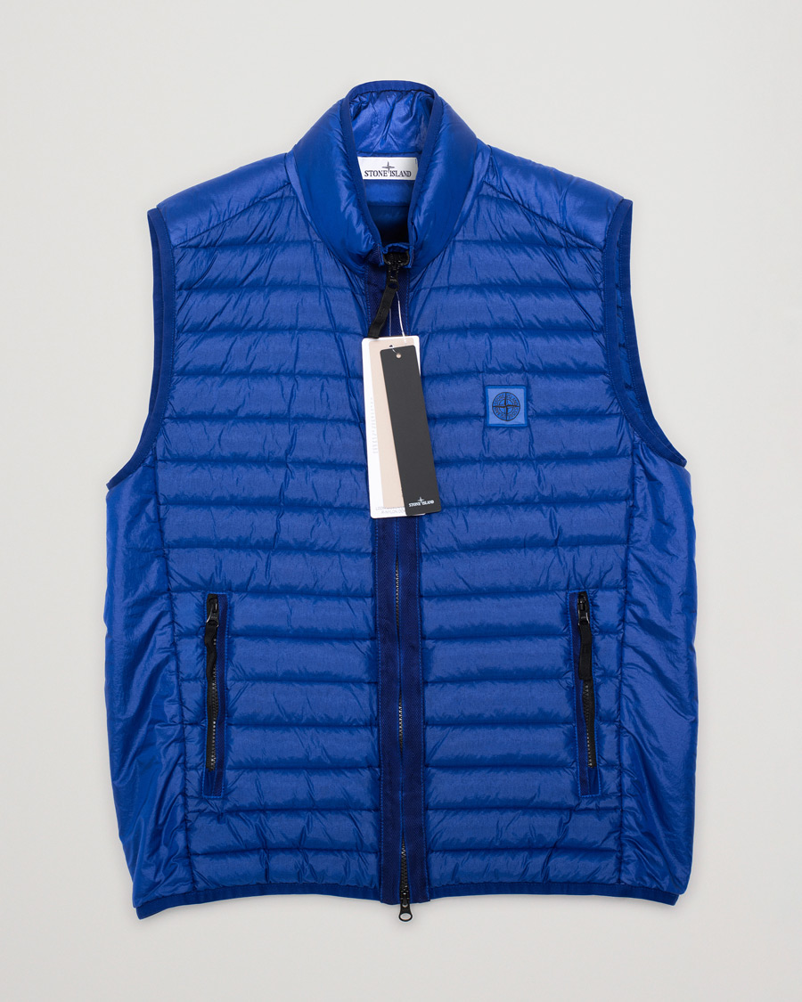 Herre | Stone Island Recycled Nylon Down-TC Vest Bright Blue | Pre-owned | Stone Island Recycled Nylon Down-TC Vest Bright Blue