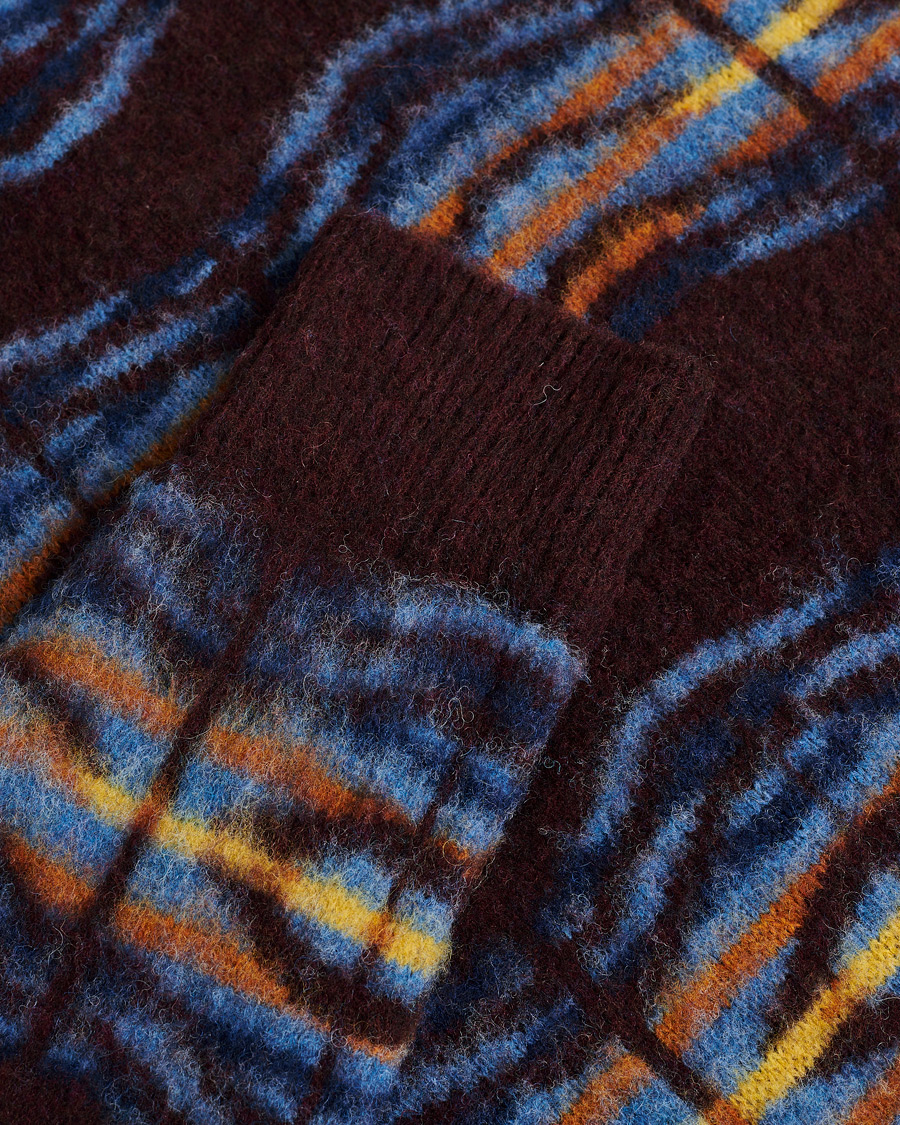 Herre | Pre-owned Gensere | Pre-owned | Howlin' Brushed Wool Pattern Cardigan Bordeaux M