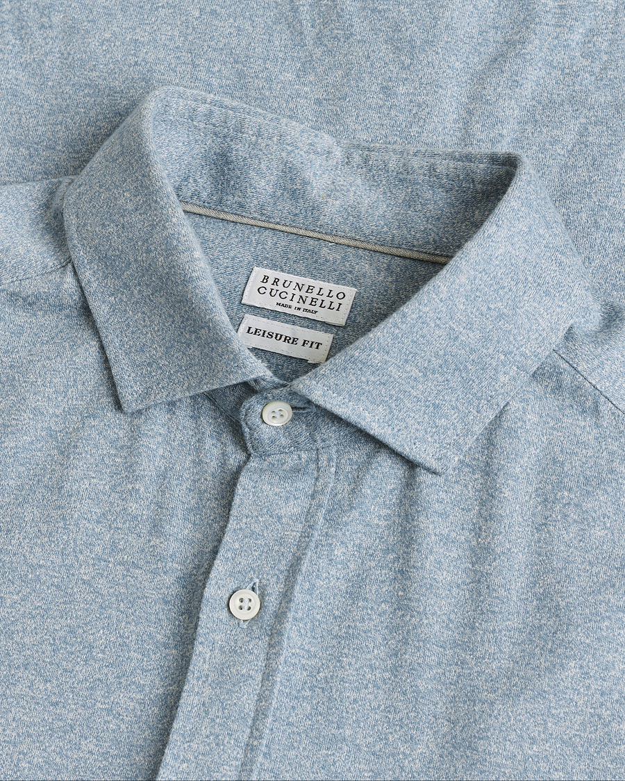 Herre | Brunello Cucinelli Lightweight Jersey Shirt Light Blue L | Pre-owned | Brunello Cucinelli Lightweight Jersey Shirt Light Blue L