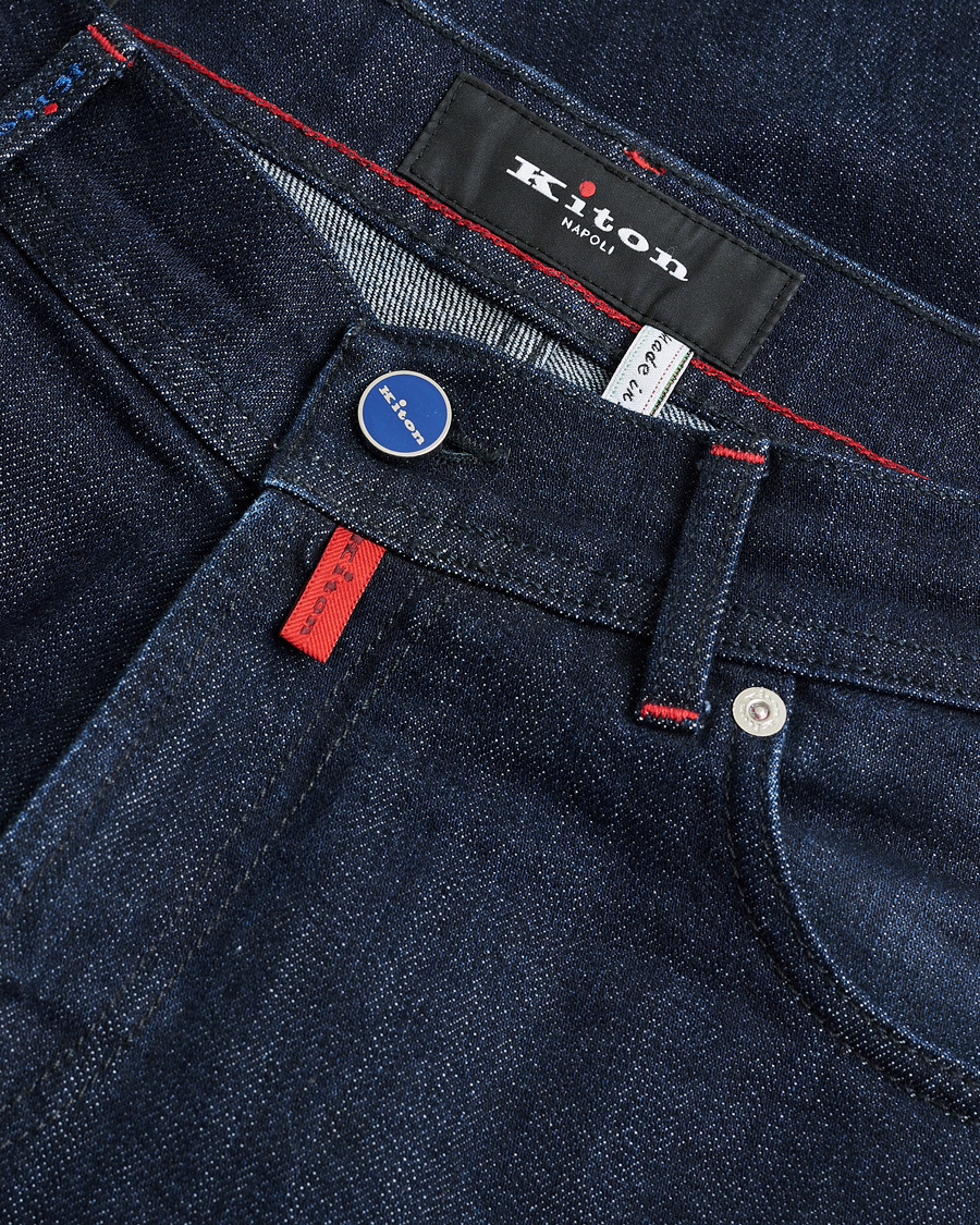 Herre | Pre-owned Jeans | Pre-owned | Kiton Slim Fit Stretch Jeans Dark Blue Wash W32