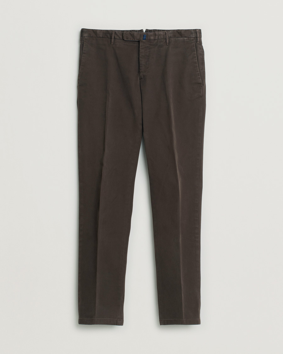 Herre | Bukser | Pre-owned | Incotex Slim Fit Cotton Stretch Chinos Dark Brown