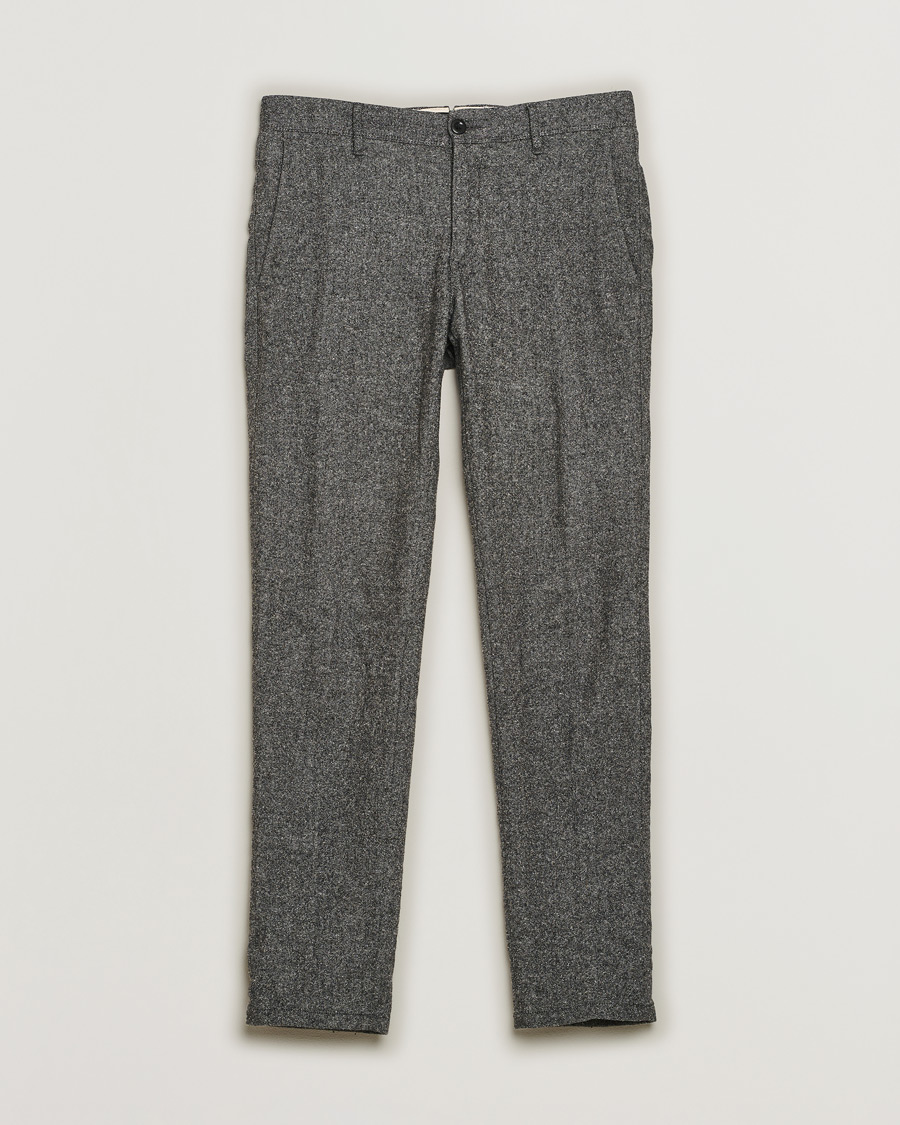 Herre | Incotex Slim Fit Washed Wool/Silk Slacks Grey Melange | Pre-owned | Incotex Slim Fit Washed Wool/Silk Slacks Grey Melange