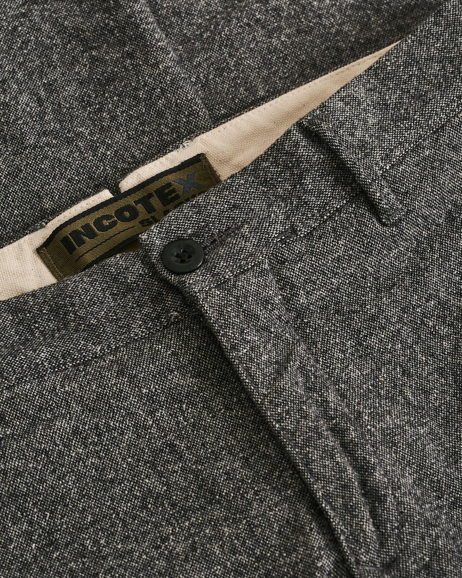 Herre | Incotex Slim Fit Washed Wool/Silk Slacks Grey Melange | Pre-owned | Incotex Slim Fit Washed Wool/Silk Slacks Grey Melange