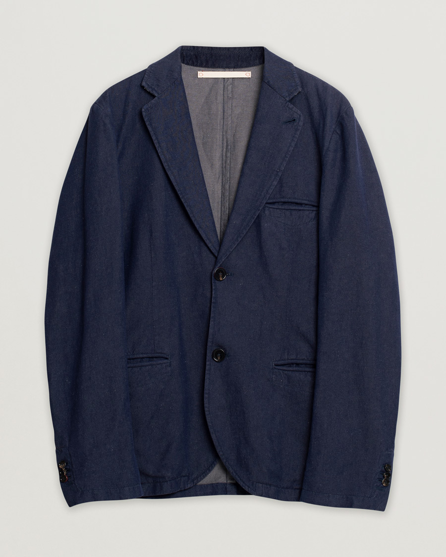 Herre | Pre-owned Dressjakker | Pre-owned | Montedoro Unconstructed Denim Blazer Blue 52