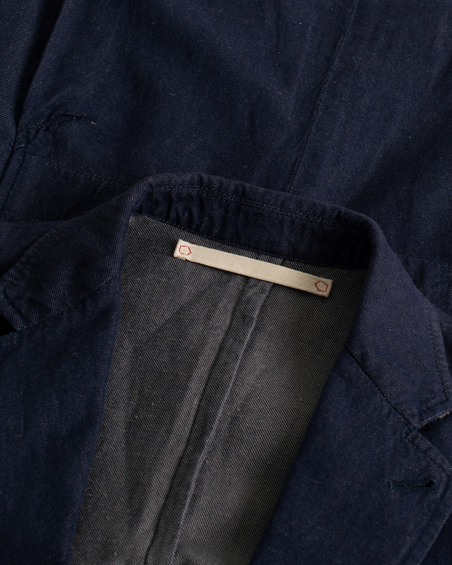 Herre | Pre-owned Dressjakker | Pre-owned | Montedoro Unconstructed Denim Blazer Blue 52